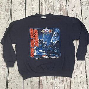Vintage Denver Broncos Super Bowl XXXII NFL Football Crewneck Sweatshirt